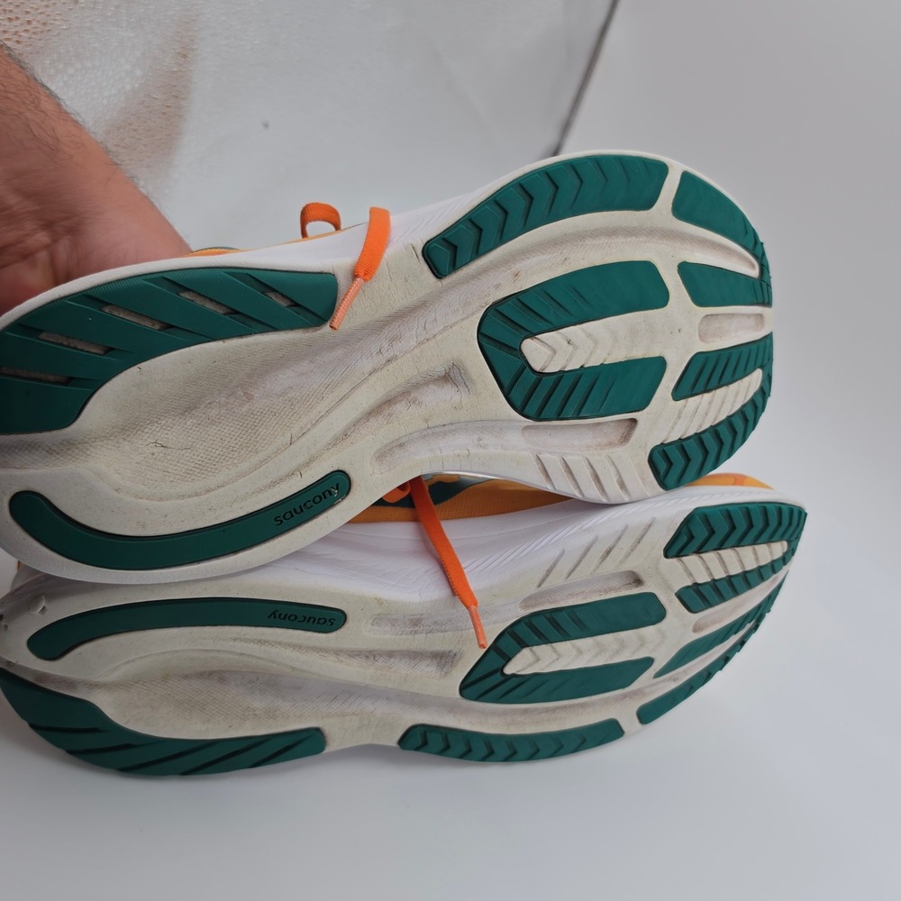 Saucony Ride 15 Running Shoes Mens 13 Orange Good PWRRUN Mesh Athletic Sneaker - Picture 6 of 9